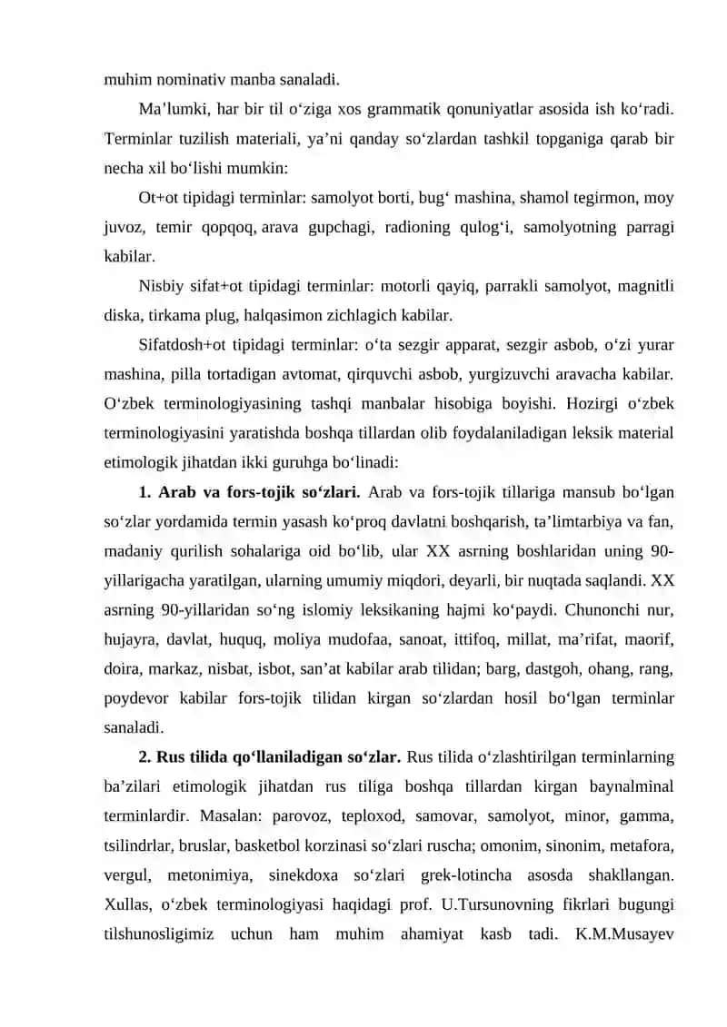 Terminologiyaning fan sifatida shakllanishi. Termin tushunchasi: izoh va tahlillar, ilmiy yondashuvlar 4