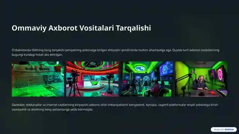 Ommaviy Axborot Vositalarining Faoliyati: Oʻzgarishlar va Muammolar 4