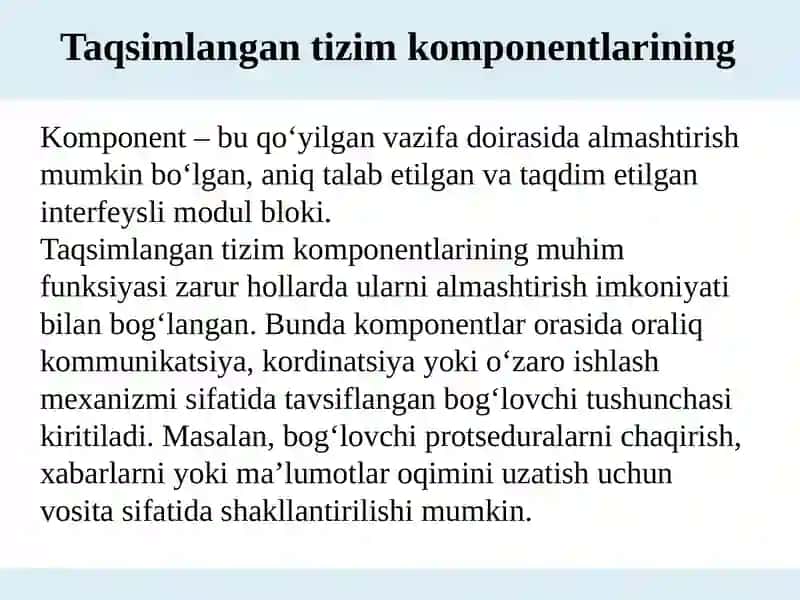 Taqsimlangan tizimlarning arxitekturaviy xususiyatlari 4