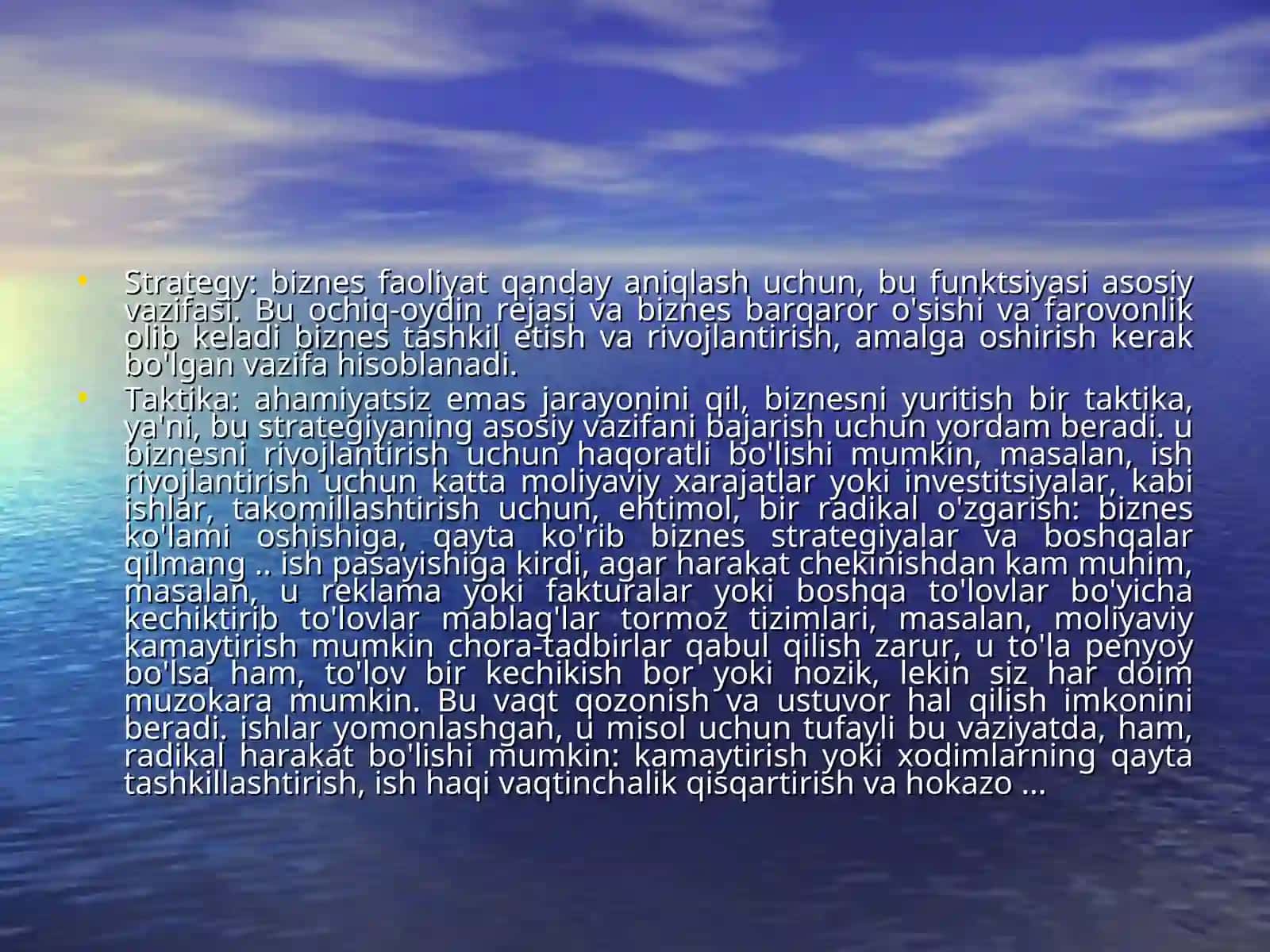 Kichik biznes va tadbirkorlik asoslari 4