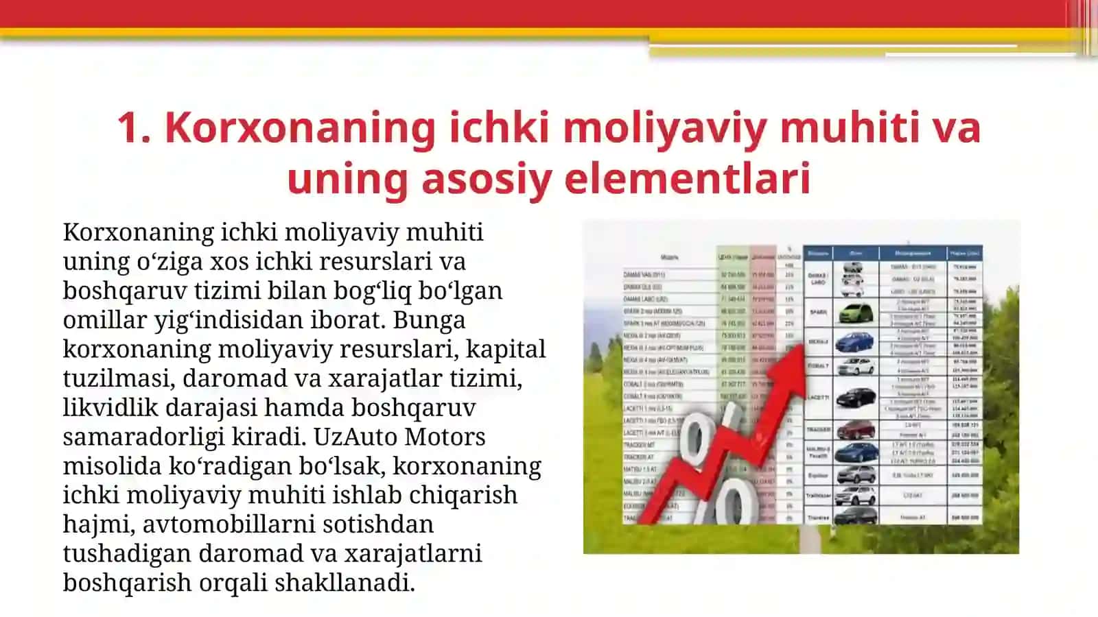 Korxonaning tashqi va ichki moliyaviy muhiti tahlili. Risk tushunchasi va tasnifi 4