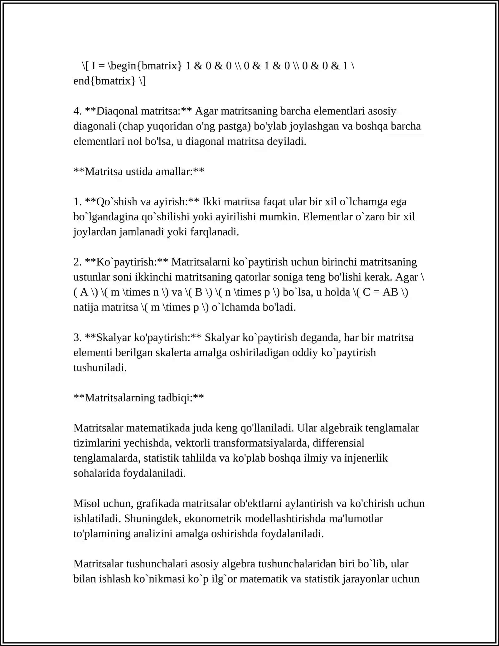 MATRITSALAR HAQIDA 4