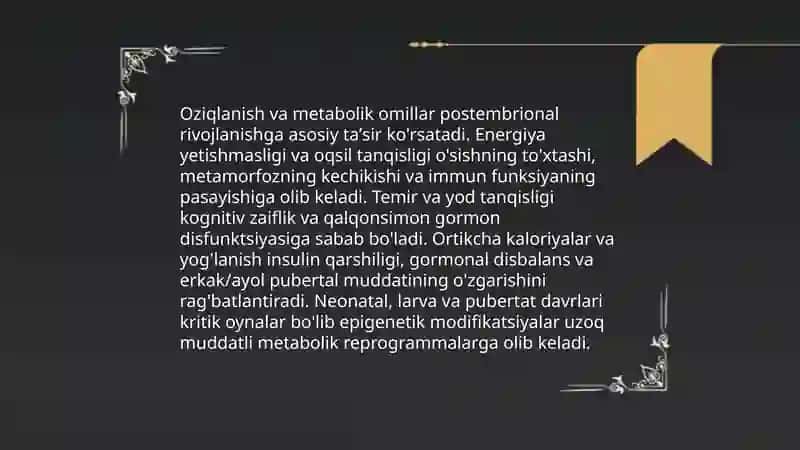 Postembrional rivojlanish 4