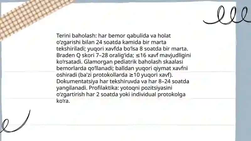 Bemor bolalarda yotoq yaralarini oldini olish 4