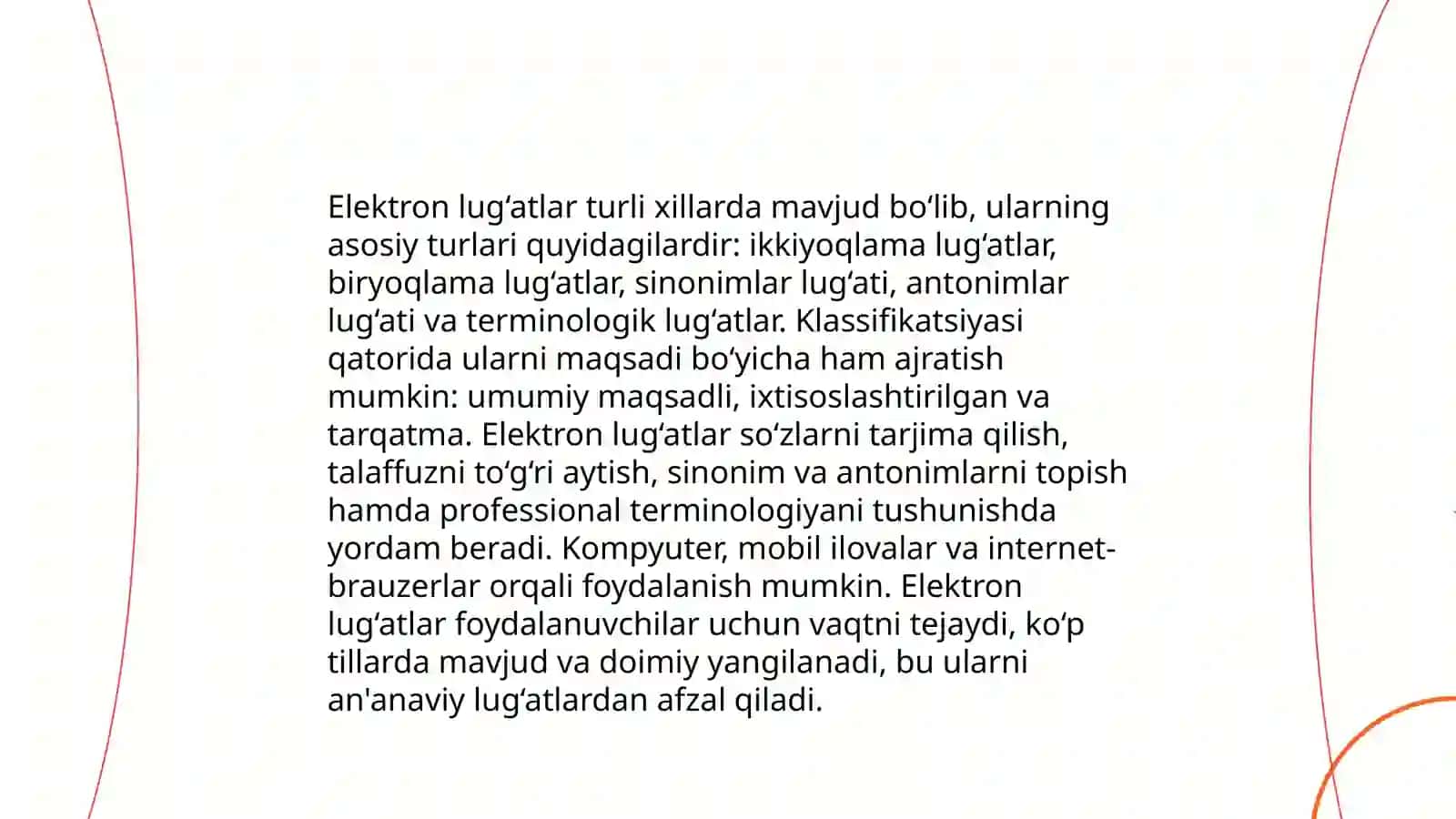 Elektron lug‘atlar: Tuzilishi va foydalanish imkoniyatlari 4