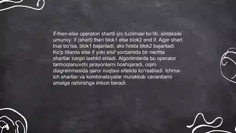 Tarmoqlanuvchi jarayonlarni tashkil etish(Algoritm va dastur). 4