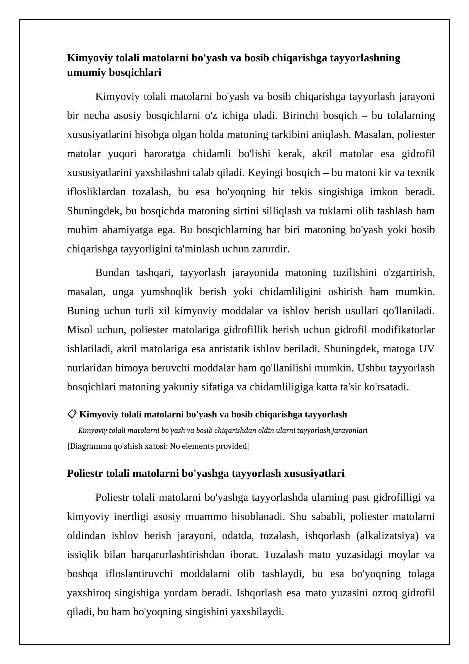 Kimyoviy tolali matolarni boʻyashga va gul bosishga tayyorlash 4