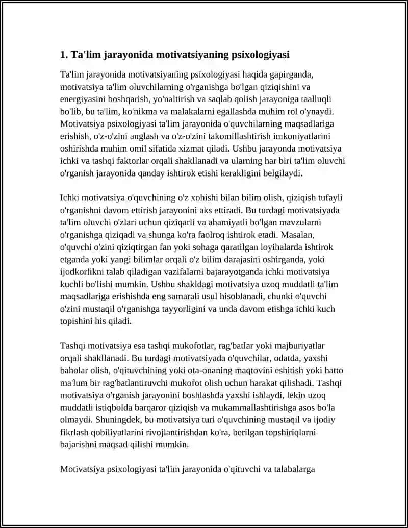 BILIM, KOʻNIGKMA VA MALAKALARNI EGALLASH JARAYONLARINI PSIXOLOGIYASI 4