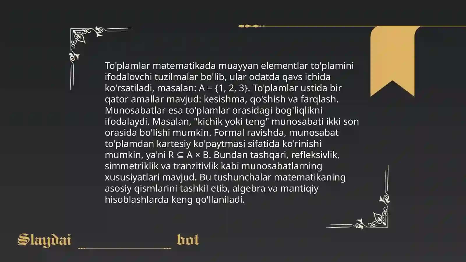Munosabatlar nazariyasi 4
