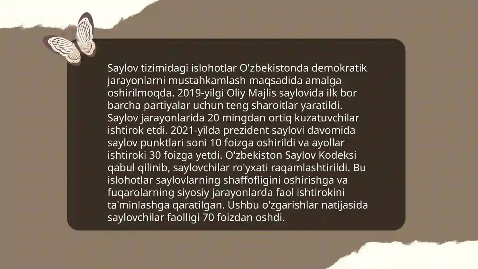 O'zbekistonda demokratik fuqoralik jamiyati asoslarining shakllanishi amalga oshirilgan siyosiy islohotlar 4