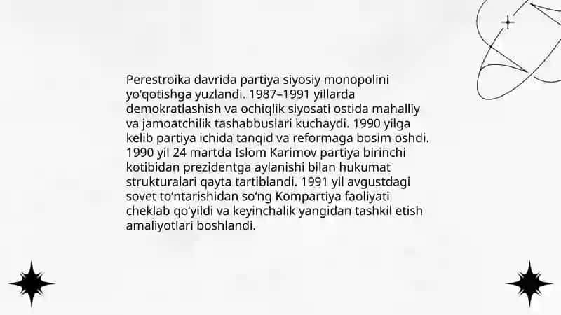 Qayta qurish davrida SSSRdagi umumiy siyosiy islohotlarning Oʻzbekistonga taʼsiri 4