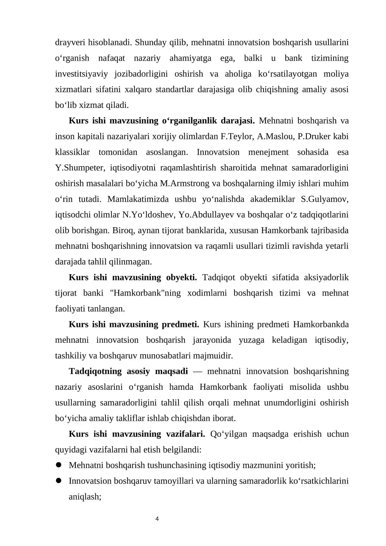 Mehnatni innovatsion boshqarish usullari  kurs ishi 4