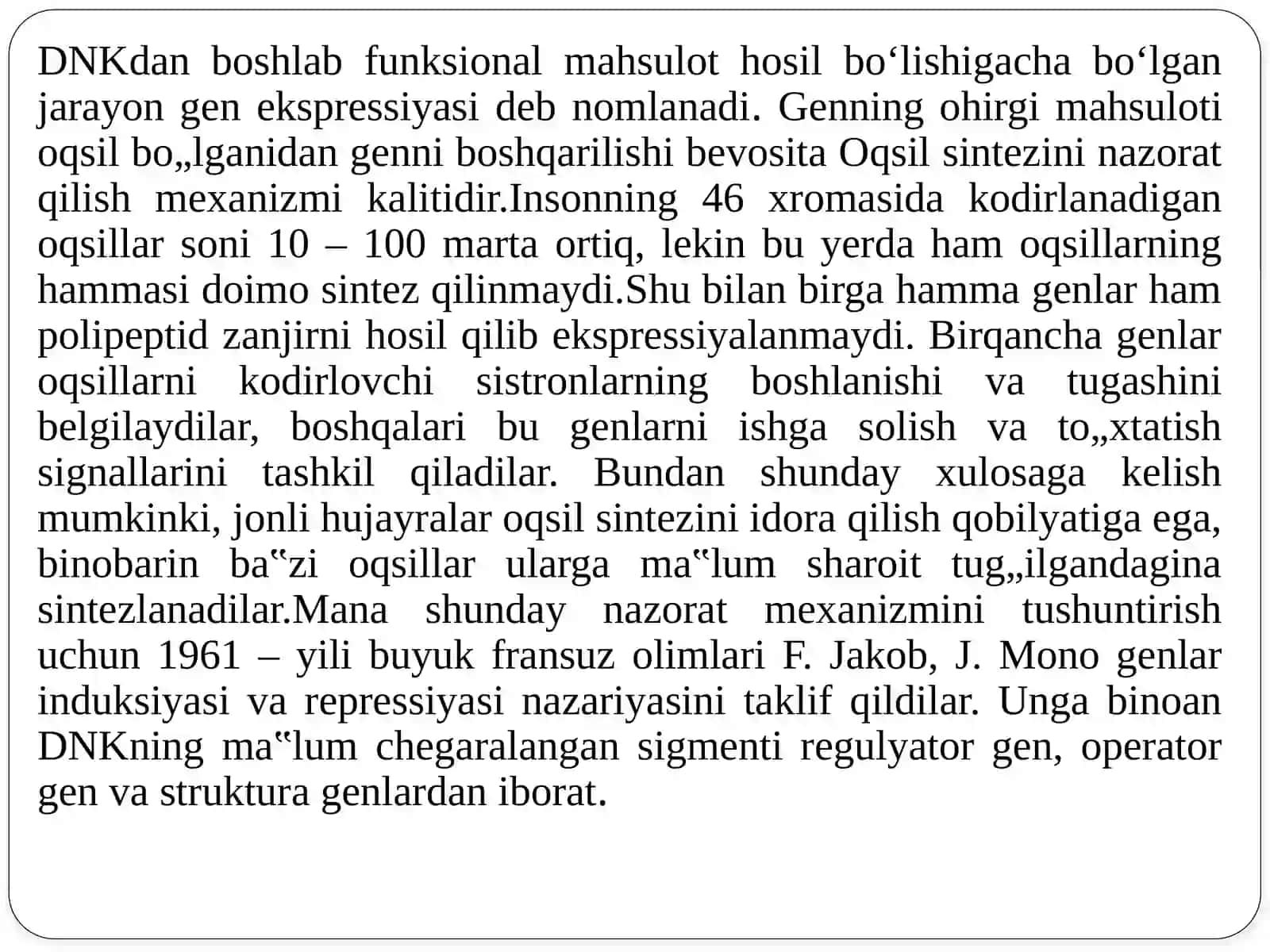 Gen ekspressiyasi va regulyasiyasi 4