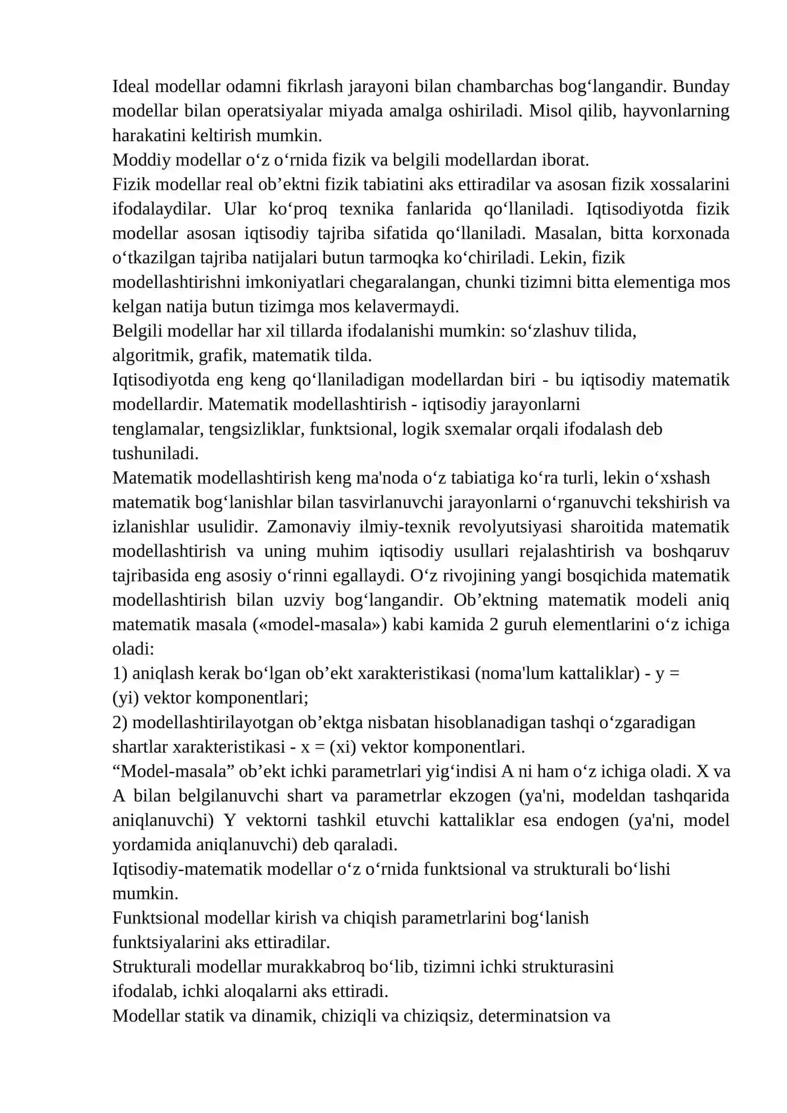 IQTISODIY-MATEMATIK MODELLASHTIRISHNING AHAMIYATI VA AFZALLIGI 4