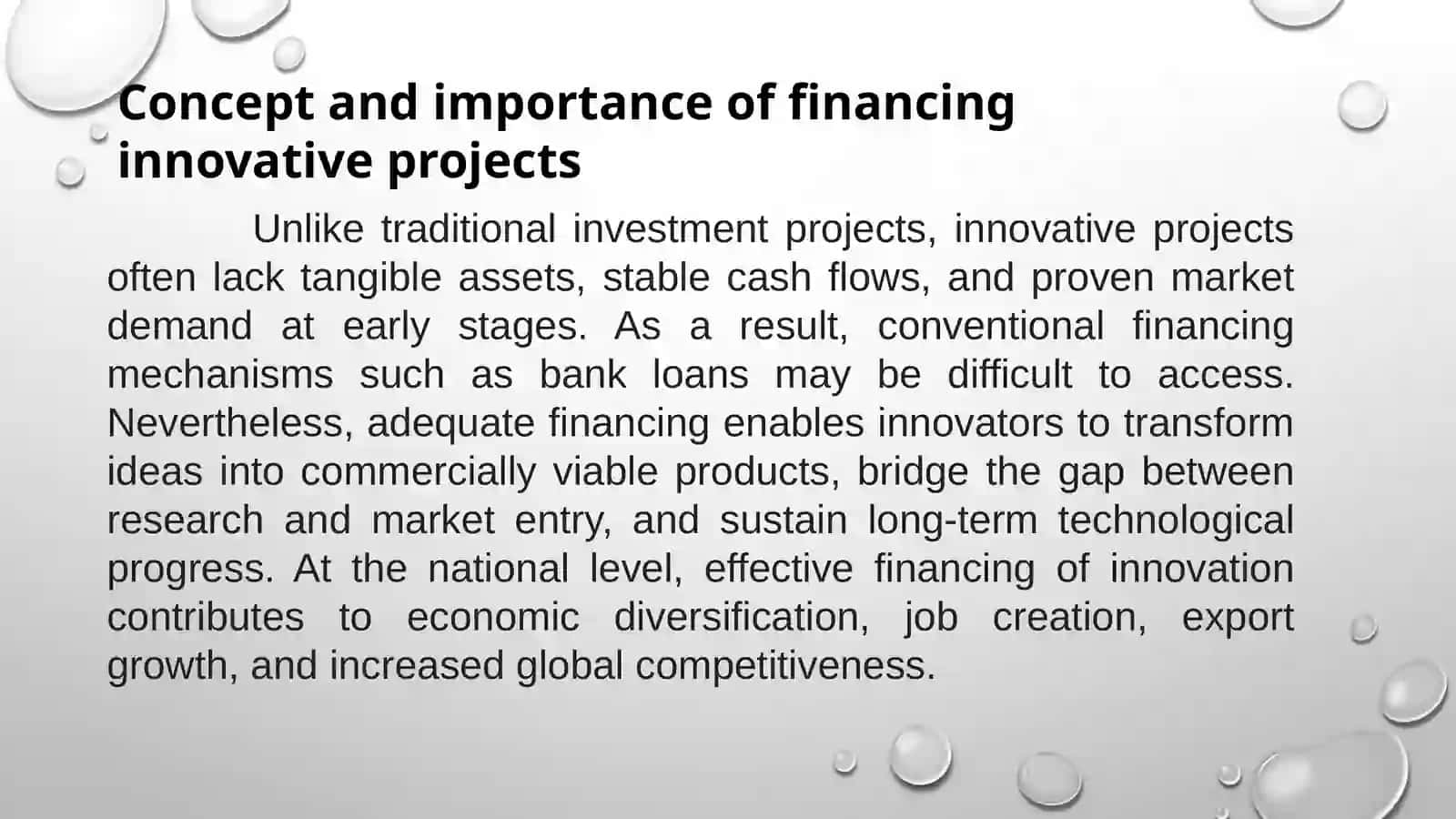 Financing Innovative Projects 4