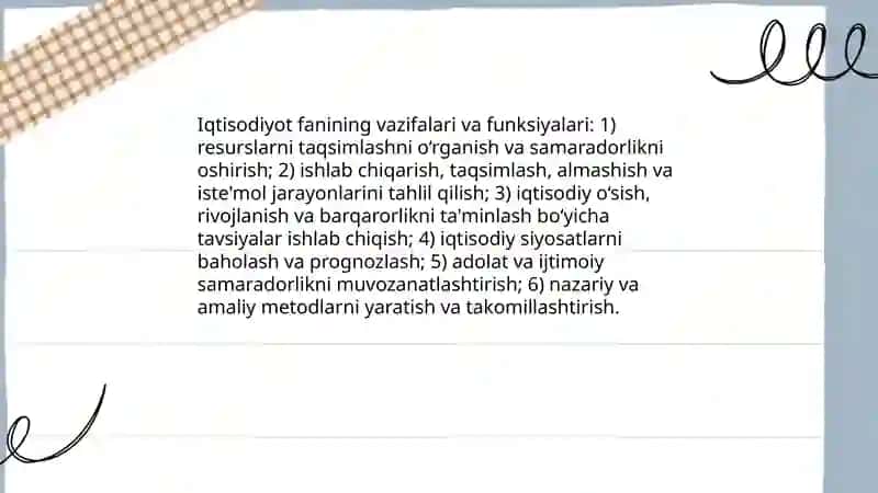 Iqtisodiyot fanining predmeti,usullari va funkisiyalari 4