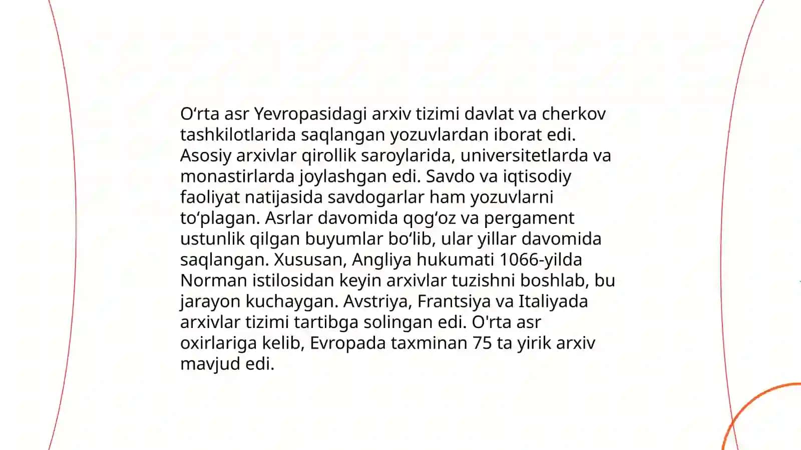 Evropa davlatlaridagi dastlabki arxivlar 4