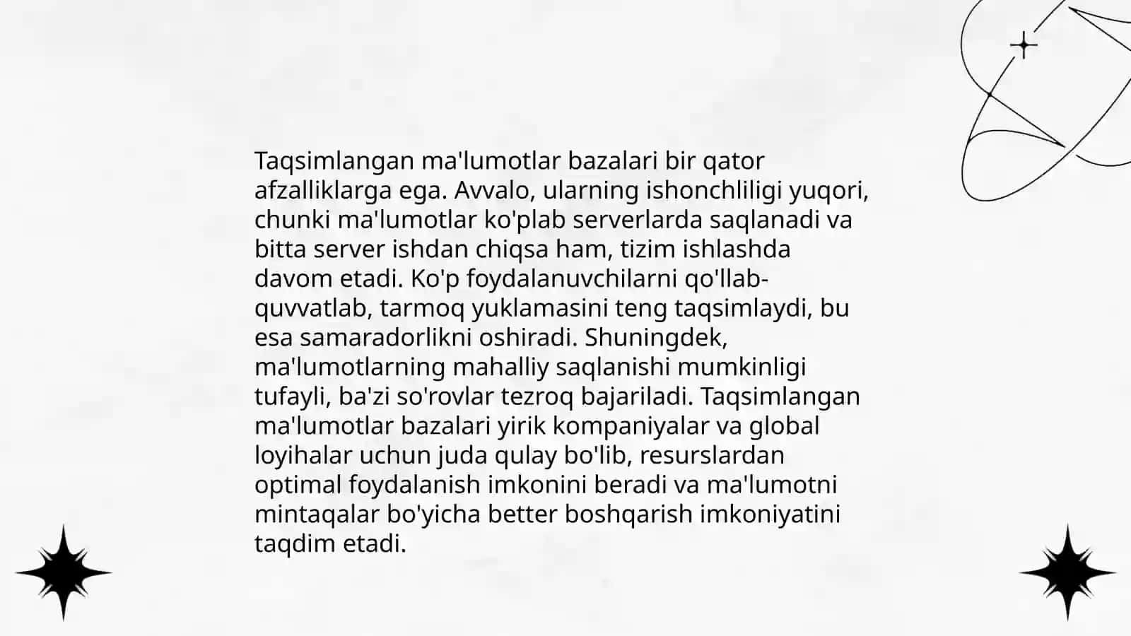 Markazlashtirilgan va taqsimlangan ma'lumotlar bazalari 4