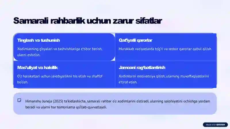 Rahbarlik uslublari va ularning samaradorligi 4