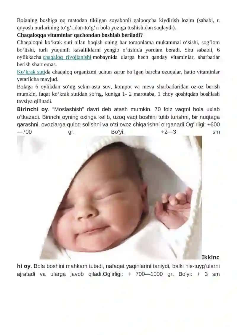 Chaqaloq bola va 5 yoshgacha bo'lgan bolarni parvarishlash 4