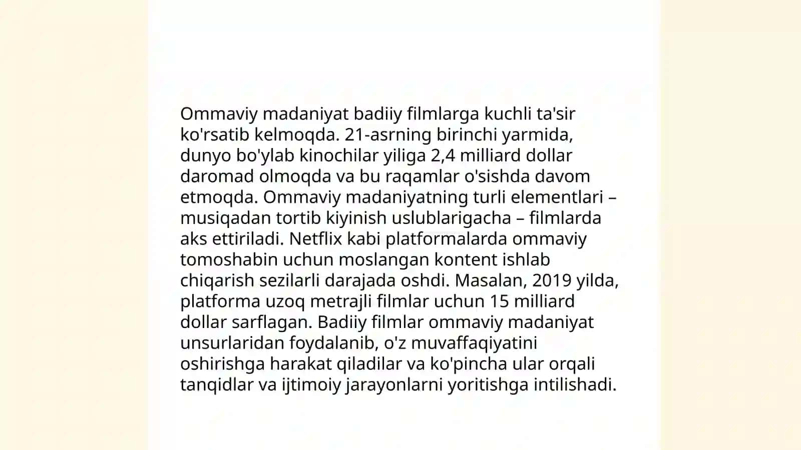 Kino va ommaviy madaniyatning tarixi 4