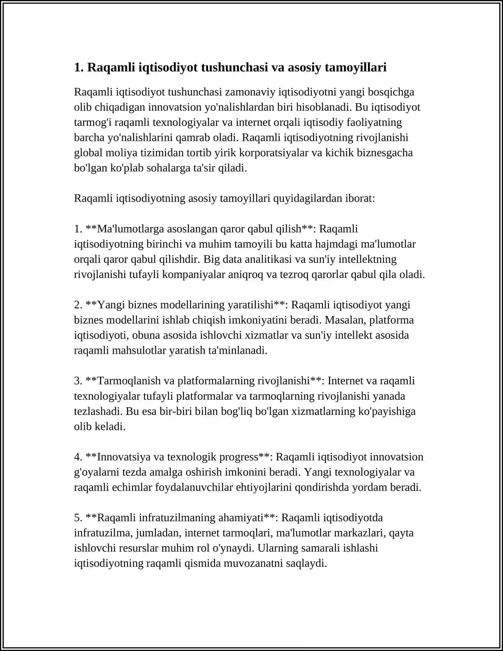 RAQAMLI IQTISODIYOT TUSHUNCHASI VA UNI RIVOJLANTIRISH YO'NALISHLARI 4