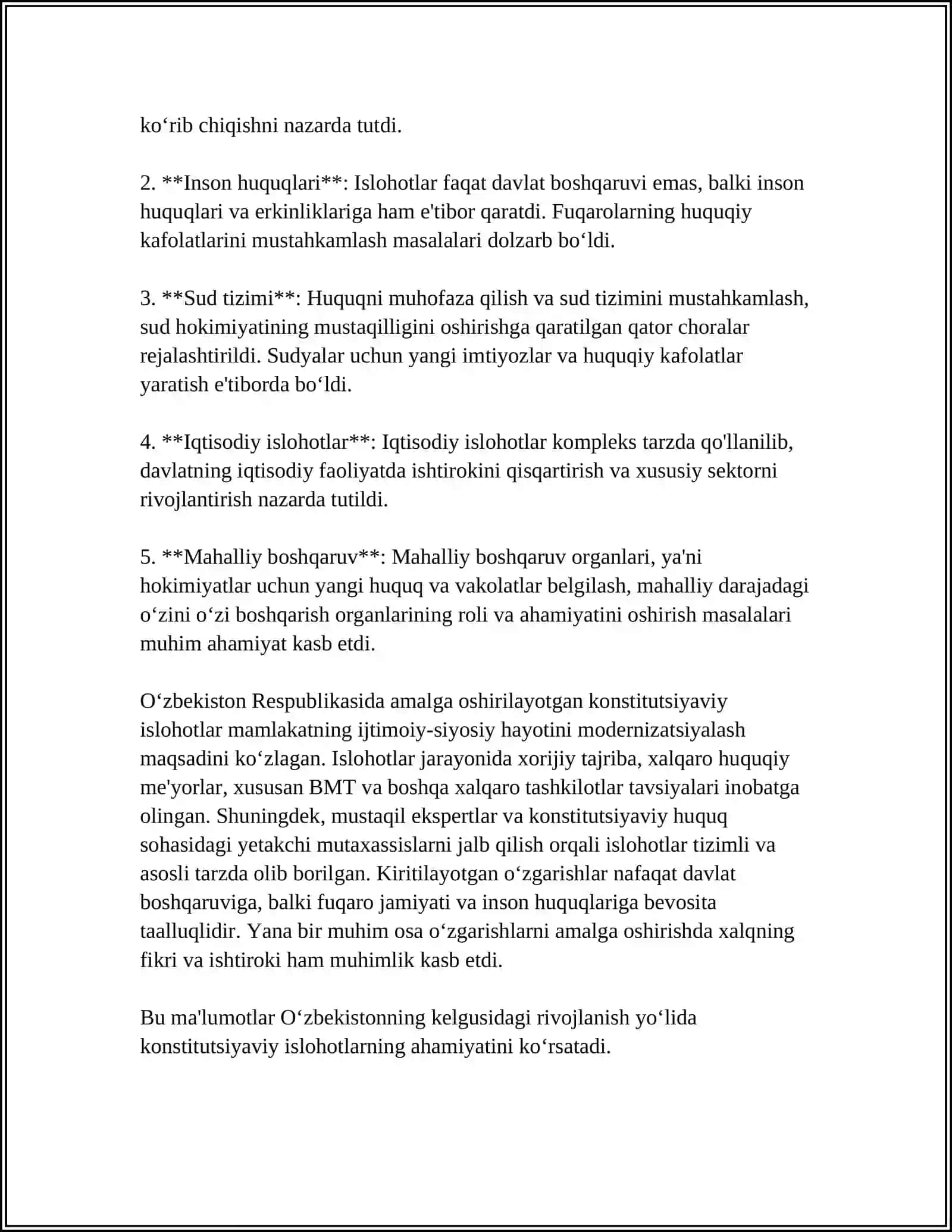 SARLAVHA YANGI O‘ZBEKISTONDA XALQCHIL VA INSONPARVAR DAVLAT QURISHNING IJTIMOIY-SIYOSIY AHAMIYATI 4