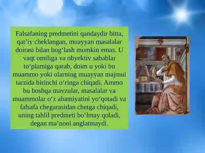 Falsafa fani predmeti vazifalari va asosiy yo’nalishlari 4