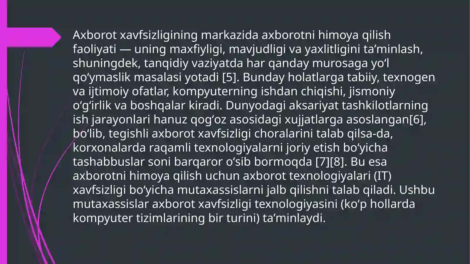 AXBOROT XAVFSIZLIGINI TA’MINLASHNING  G’OYAVIY-NAZARIY ASOSLARI 4