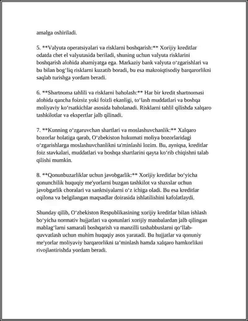 XORIJI KIRIDITLAR HISOBIGA LOIHALARNI MOLIALASHTRISH TARTIBI 4