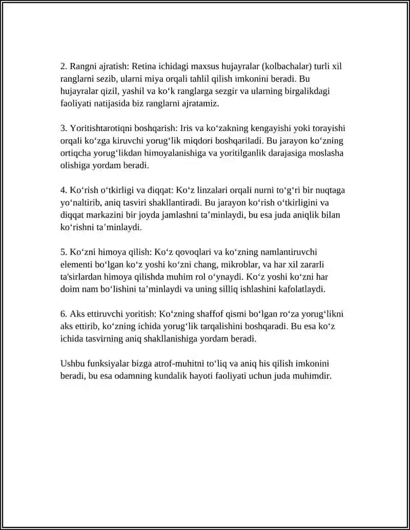 KO'ZNING FUNKSIYALARI VA KO'Z KASALLIKLARI 4