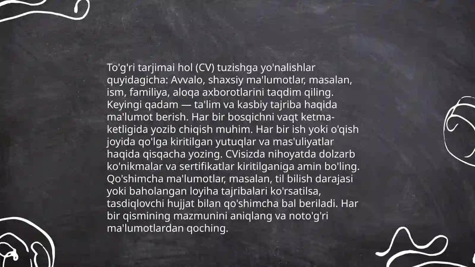 Ma'lumotnoma yozish qoidalari 4