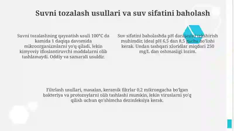 Suv va oziq-ovqat sifatini ta'minlash 4