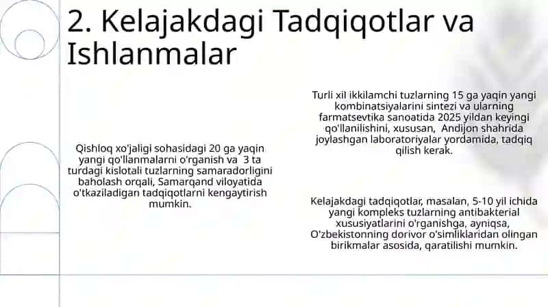 Tuzlar: Asosli, kislotali, qo'sh va ko'mpleks tuzlarning farmatsiya sanoatida qo'llanilishi 4