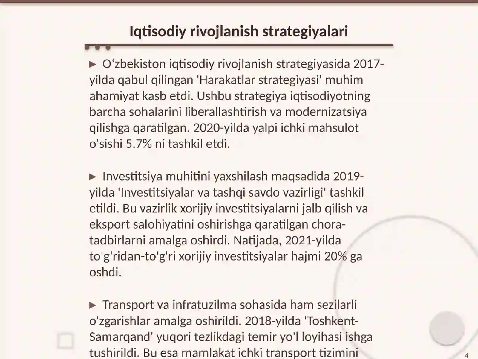 OʻZBEKISTONda 2016 yildan keyingi islohotlar 4