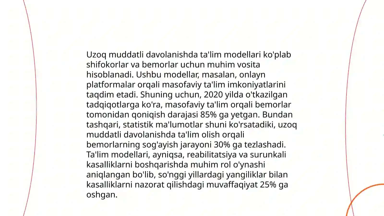 Kasalxonalarda uzoq muddatli davolanish uchun maktablardan ta'limiy xususiyatlari 4