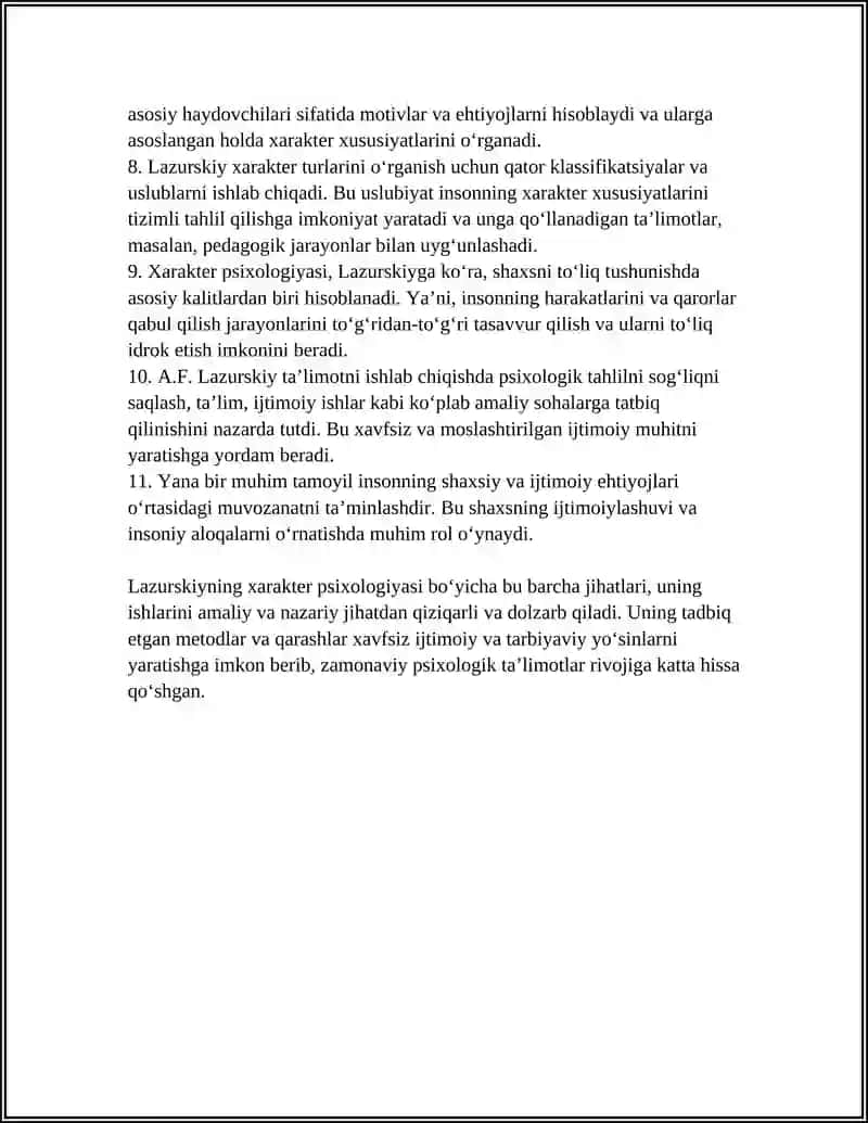 A.F LAZURSKIY ISHLARIDA XARAKTER PSIXOLOGIYASI 4