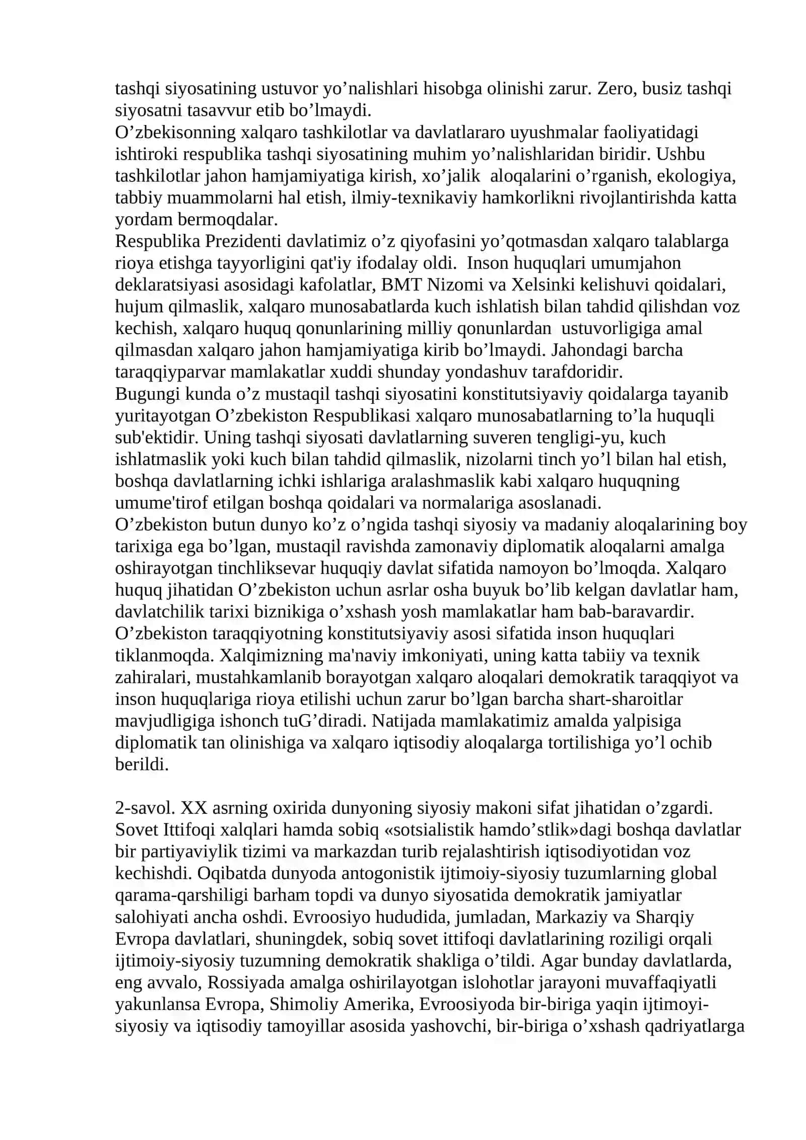 O’ZBEKISTONNING JAHON HAMJAMIYaTI BILAN HAMKORLIGIDA DEMOKRATIK TAMOYILLARGA ASOSLANIShI 4