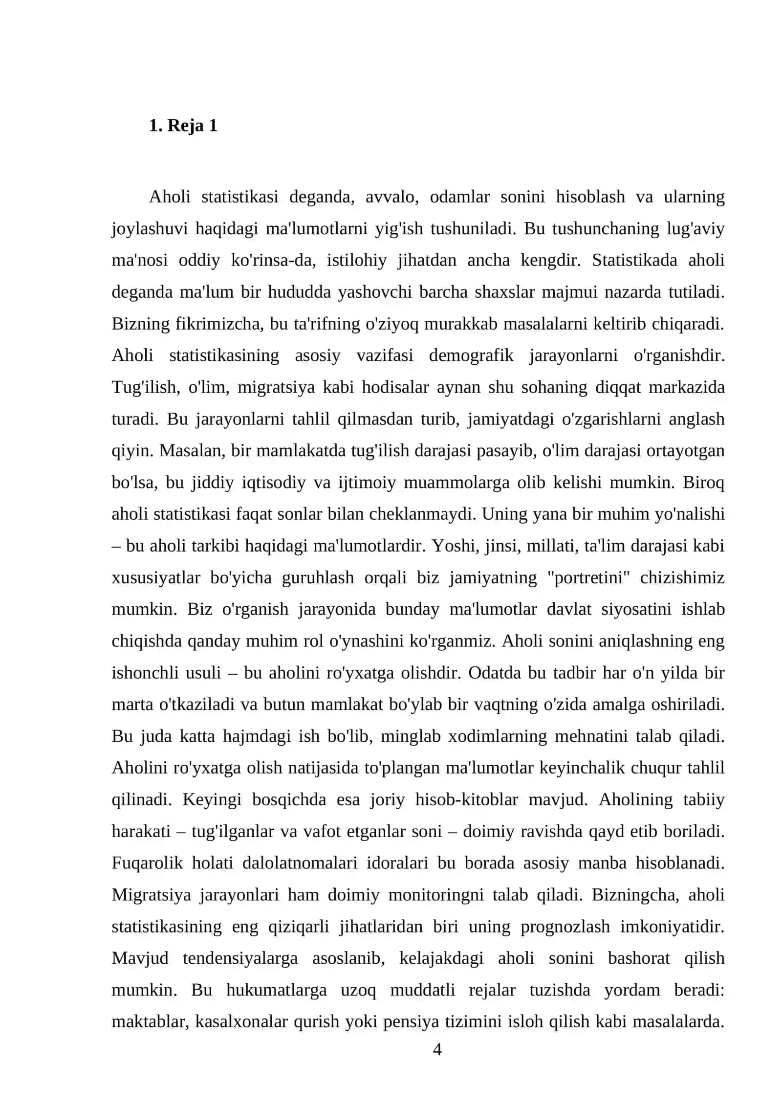 Aholi statistikasi 4