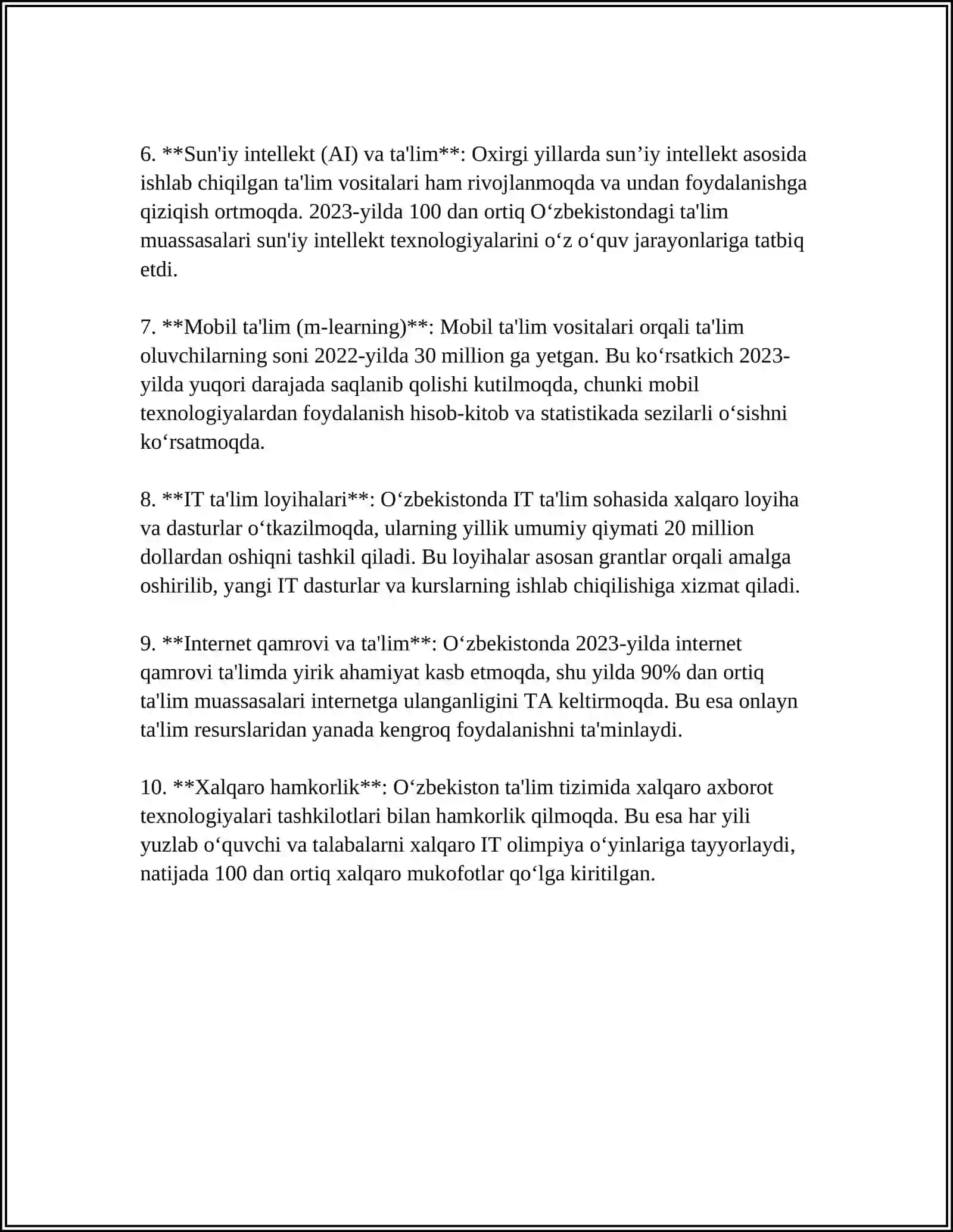 ÕQUV JARAYONIDA AXBOROT TEXNOLOGIYALARINING ASOSIY YÕNALISHLARI VA ULARNI QÕLLASH 4