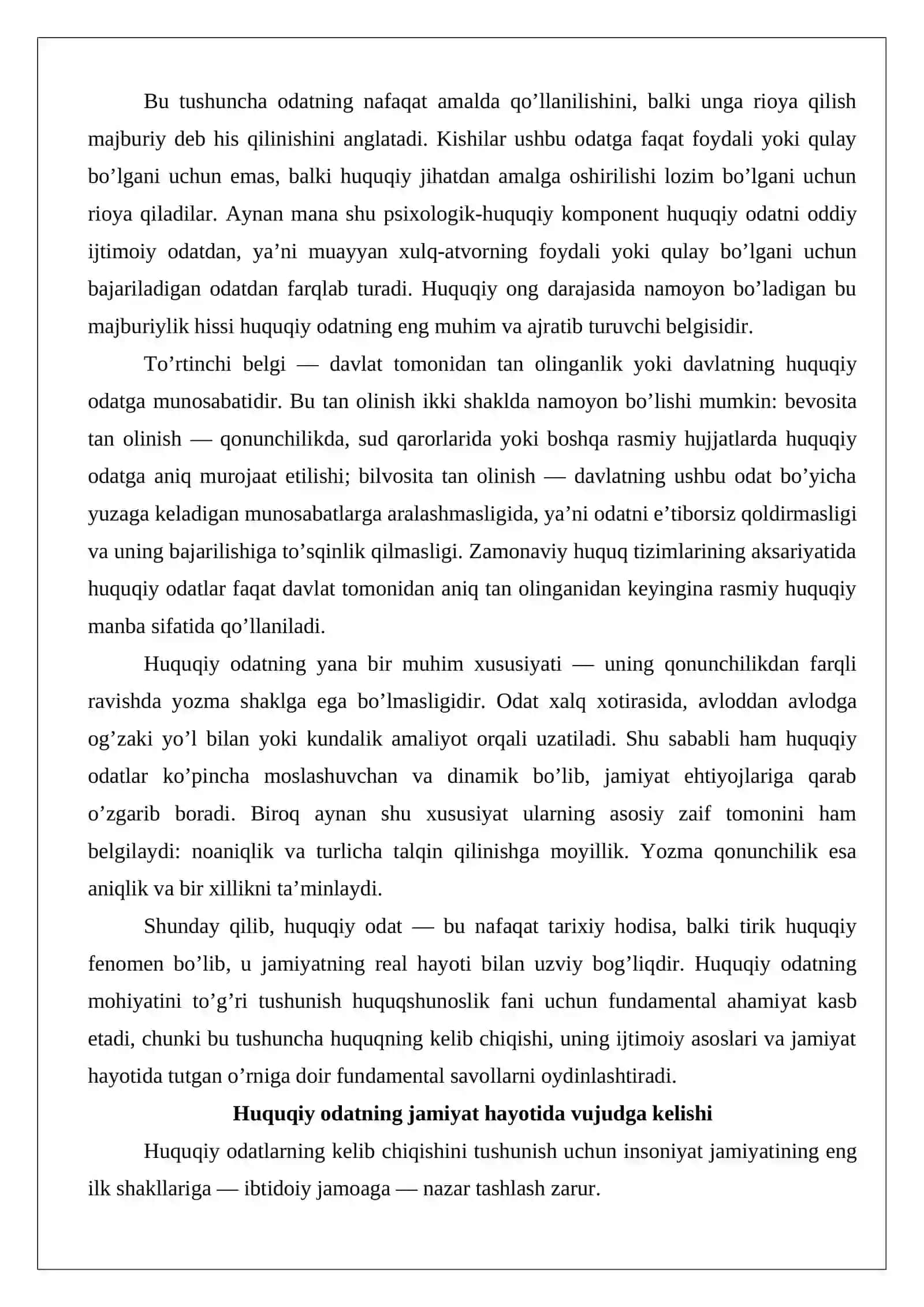 HUQUQIY ODAT – HUQUQNING QADIMGI MANBASI SIFATIDA 4