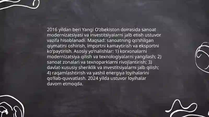 Yangi Oʻzbekiston — iqtisodiy rivojlanish strategiyasi 4