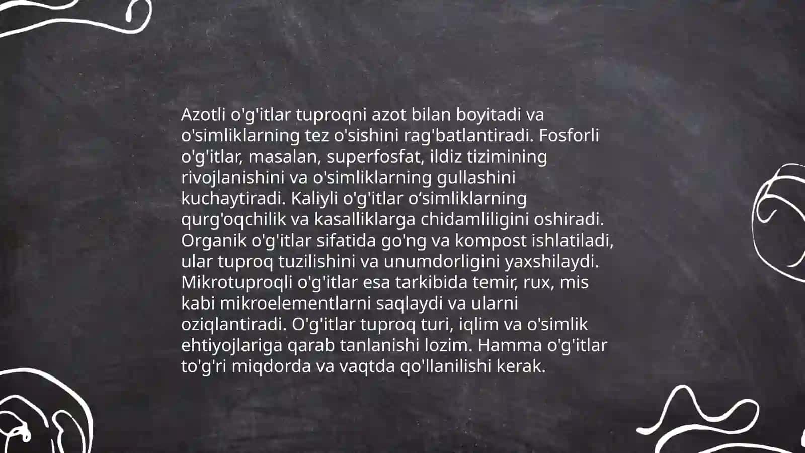 Xaritanoma asosida o'g'itlardan foydalanish rejasini tuzish 4