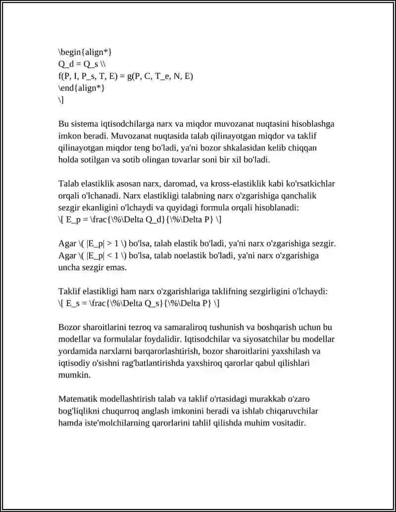 FORMULALAR VA FUNKSIYALAR YORDAMIDA IQTISODIY JARAYONLARNI MODELLASHTIRISH 4