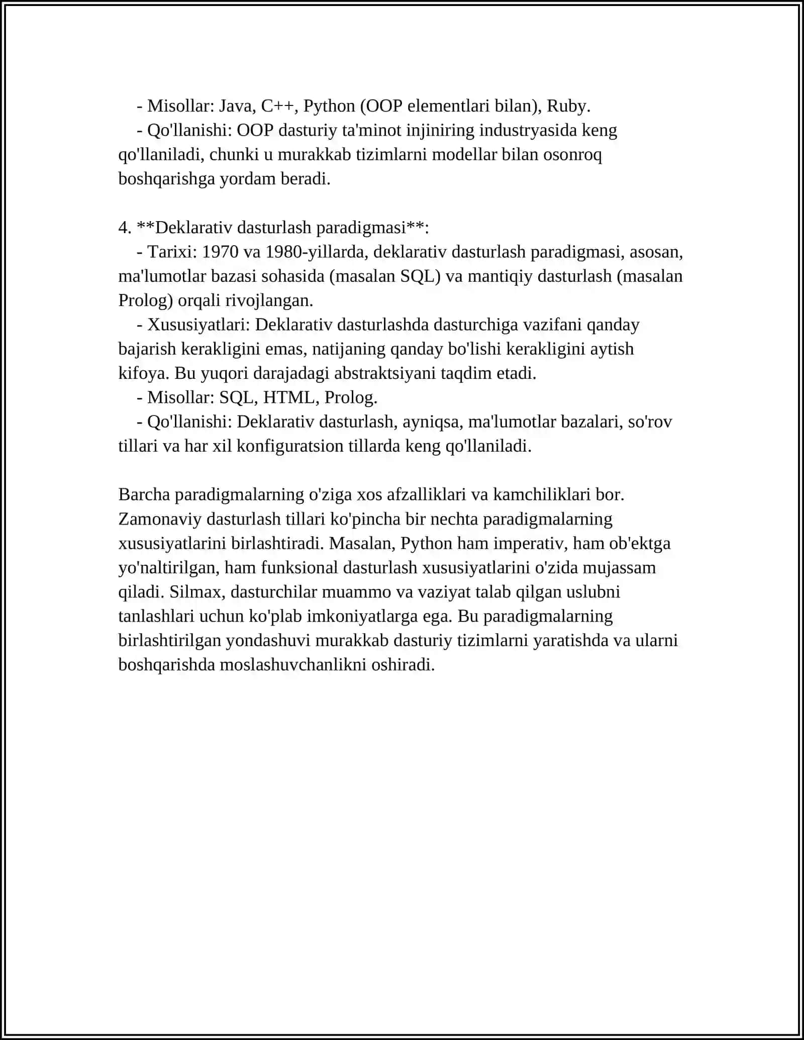 ZAMONOVIY DASTURLARLASH TILARINING TAHLILI 4