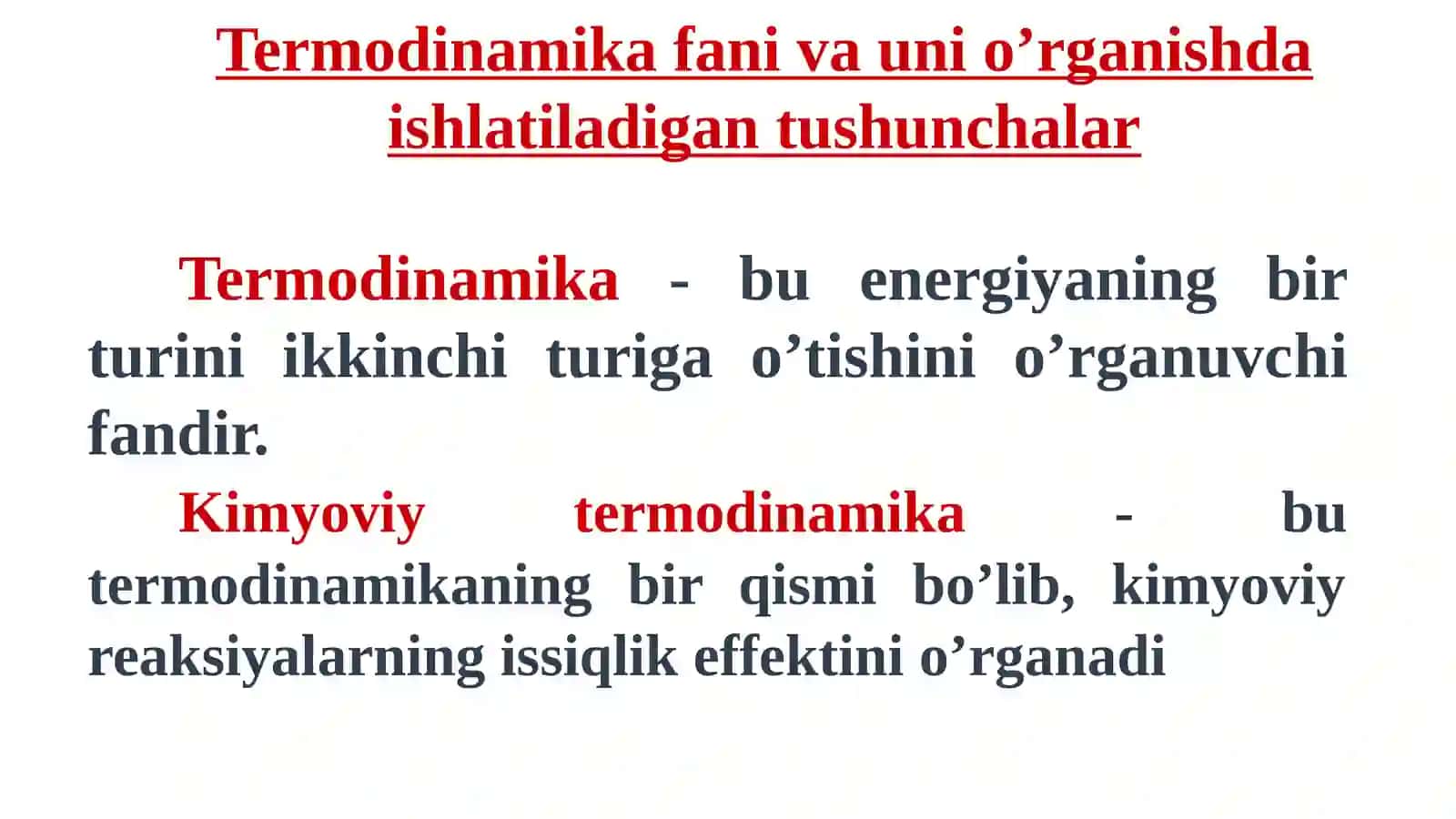 Termodinamika va Kimyoviy reaksiyalar kinetikasi 4