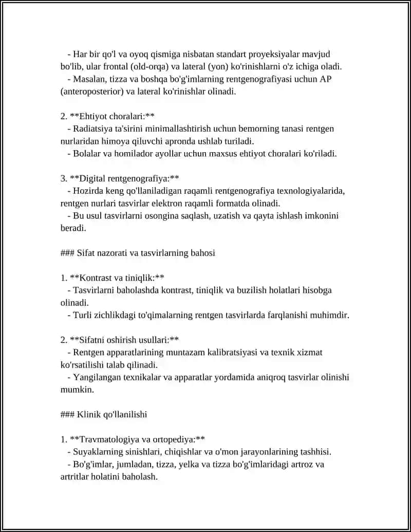 SKELET SUYAKLARINING RENTGENATOMIYASI. SKELETNING RIVOJLANISH ANATOMIYASI 4