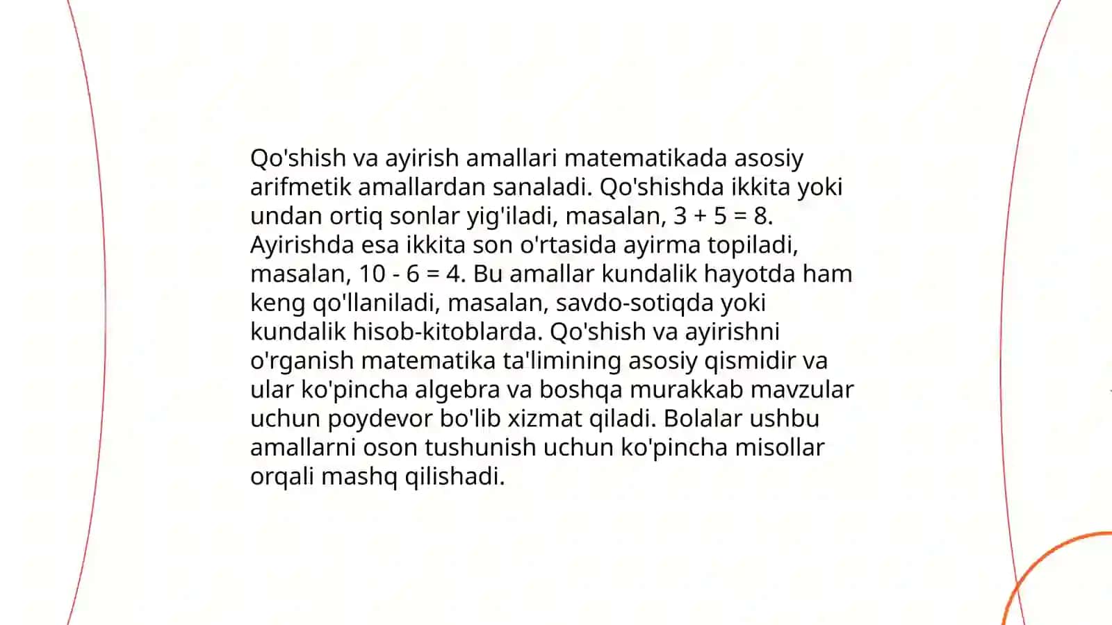Alohida talimga ehtiyoji bo'lgan bolalar uchun ixtisoslashtirilgan aqliy rivojlanishida nuqsoni bo'lgan bolalar uchun maktab va maktab-internatlar uchun matematika fanidan o'quv dasturi 4