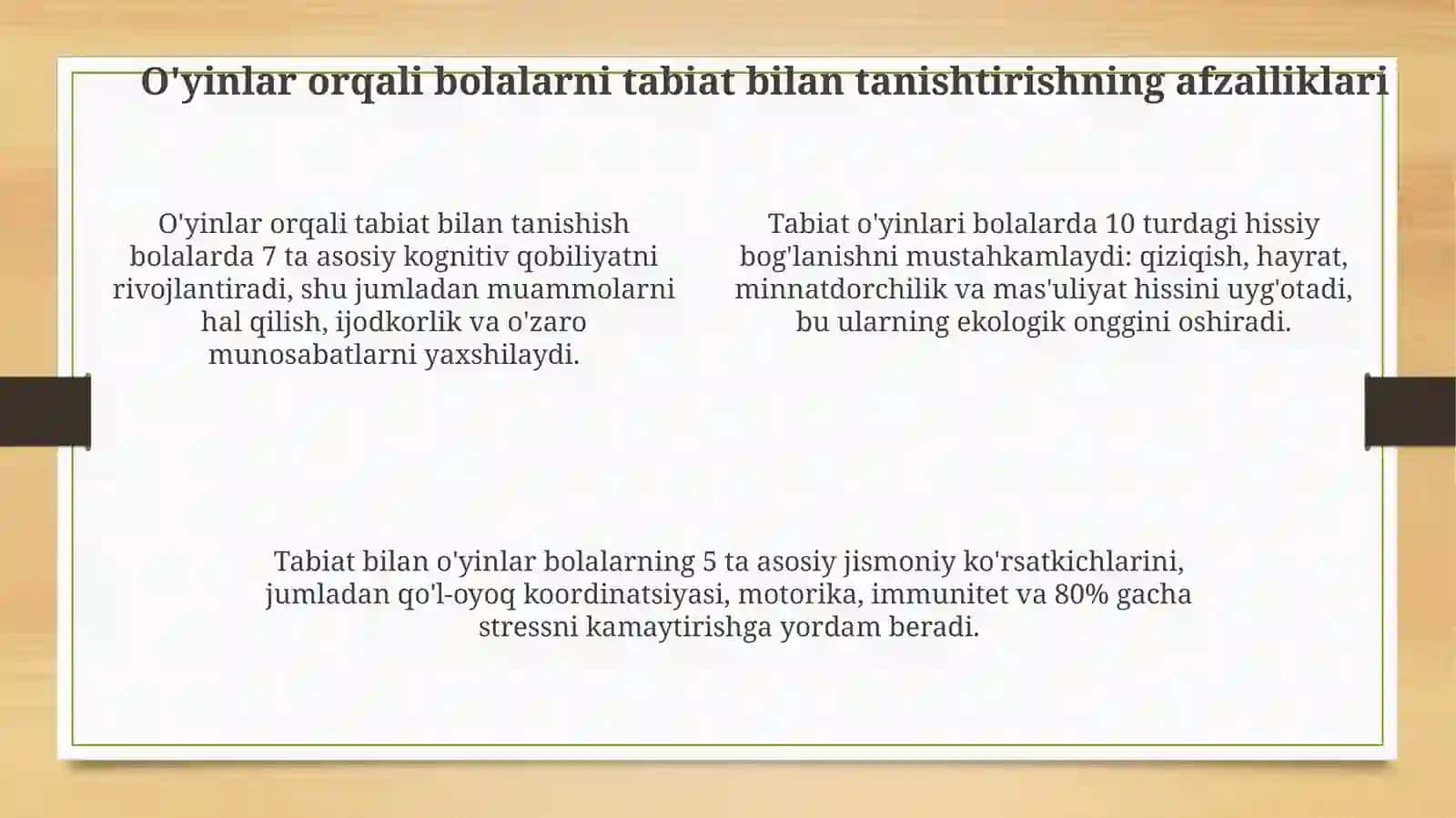 Oʻyinlar asosi boʻlalarni tabiat bilan tanishtirish texnologiyasi 4