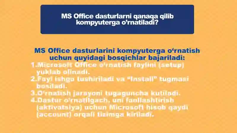 Microsoft office dasturlari bilan ishlash 4